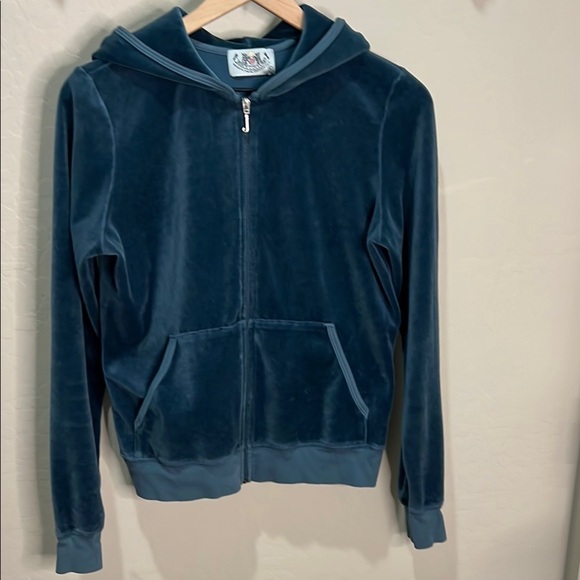 Juicy Couture Jackets & Blazers - Vintage Juicy Couture Track Jacket Velour Hoodie Blue Zip Up